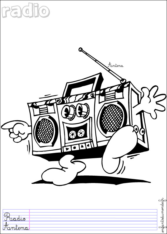 coloriage radio 1
